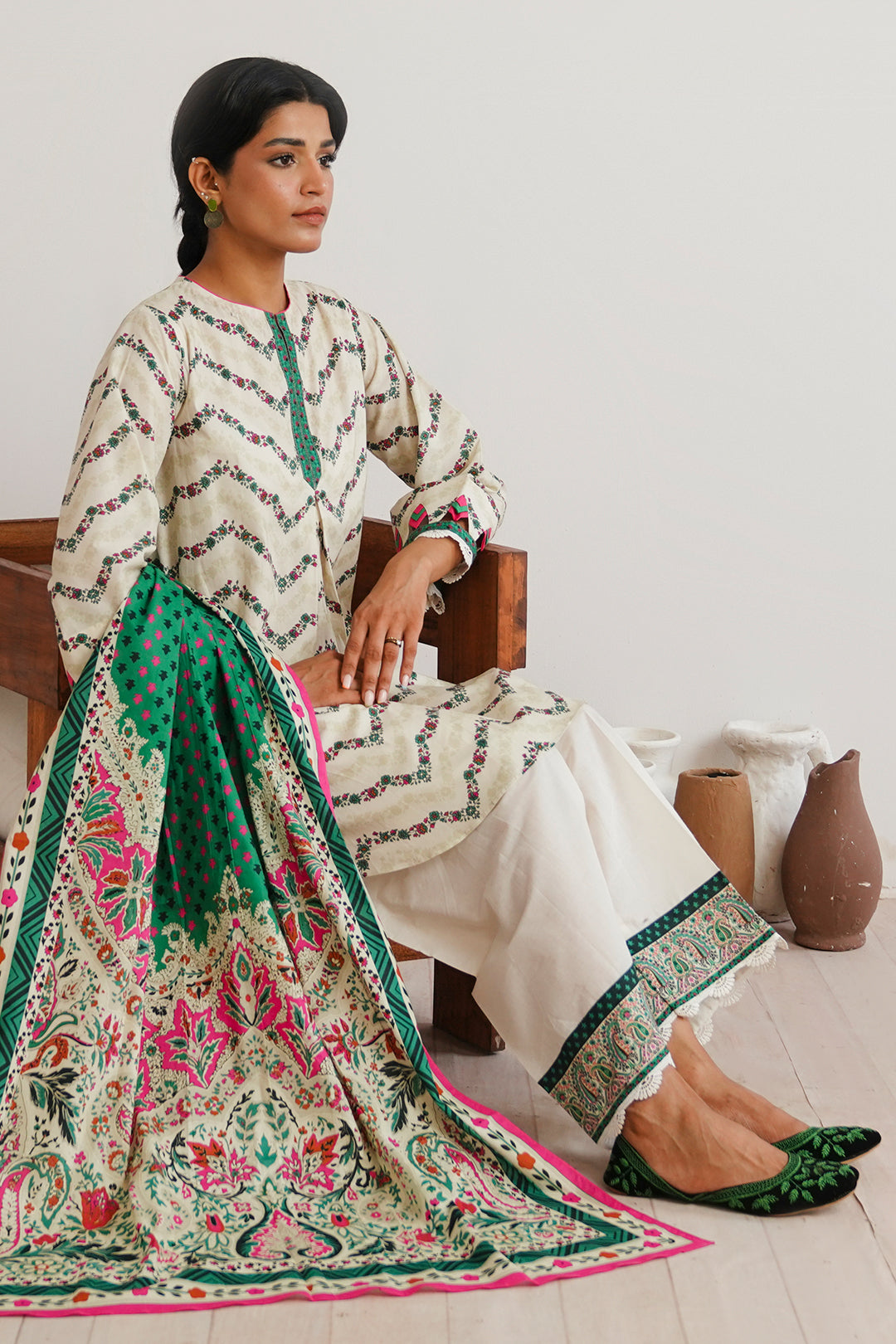 Zellbury | Unstitched 2 Piece Cambric | Shirt Dupatta - 0009 - by - Libasekhas UK - Registered Vendor of : Zellbury Women - 100% Original Designer Dresss