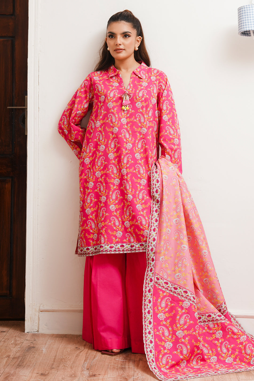 Zellbury | Unstitched 2 Piece Cambric | Shirt Dupatta - 0093 - by - Libasekhas UK - Registered Vendor of : Zellbury Women - 100% Original Designer Dresss