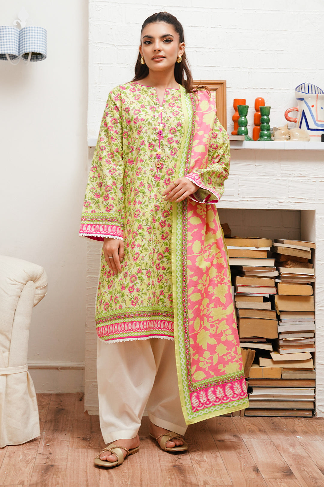 Zellbury | Unstitched 2 Piece Cambric | Shirt Dupatta - 0095 - by - Libasekhas UK - Registered Vendor of : Zellbury Women - 100% Original Designer Dresss