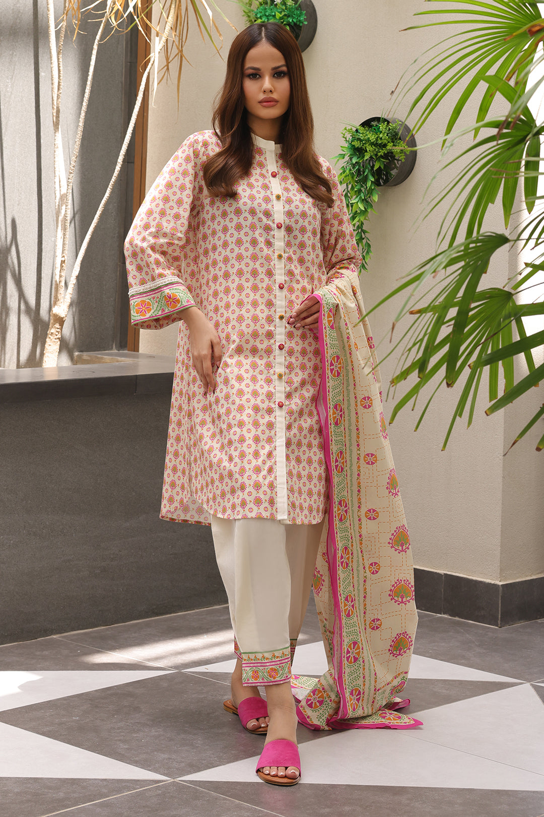 Zellbury | Unstitched 2 Piece Cambric | Shirt Dupatta - 0096 - by - Libasekhas UK - Registered Vendor of : Zellbury Women - 100% Original Designer Dresss