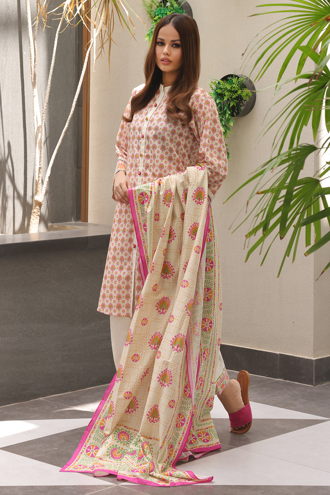 Zellbury | Unstitched 2 Piece Cambric | Shirt Dupatta - 0096 - by - Libasekhas UK - Registered Vendor of : Zellbury Women - 100% Original Designer Dresss