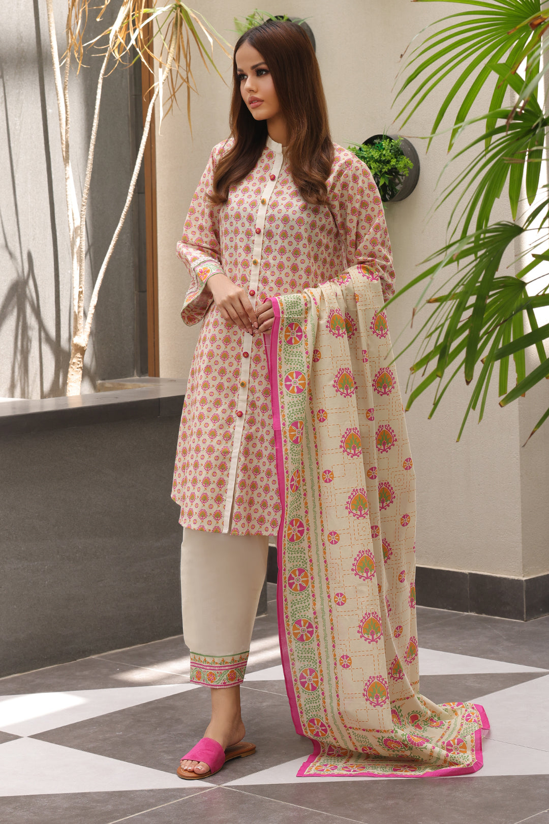 Zellbury | Unstitched 2 Piece Cambric | Shirt Dupatta - 0096 - by - Libasekhas UK - Registered Vendor of : Zellbury Women - 100% Original Designer Dresss