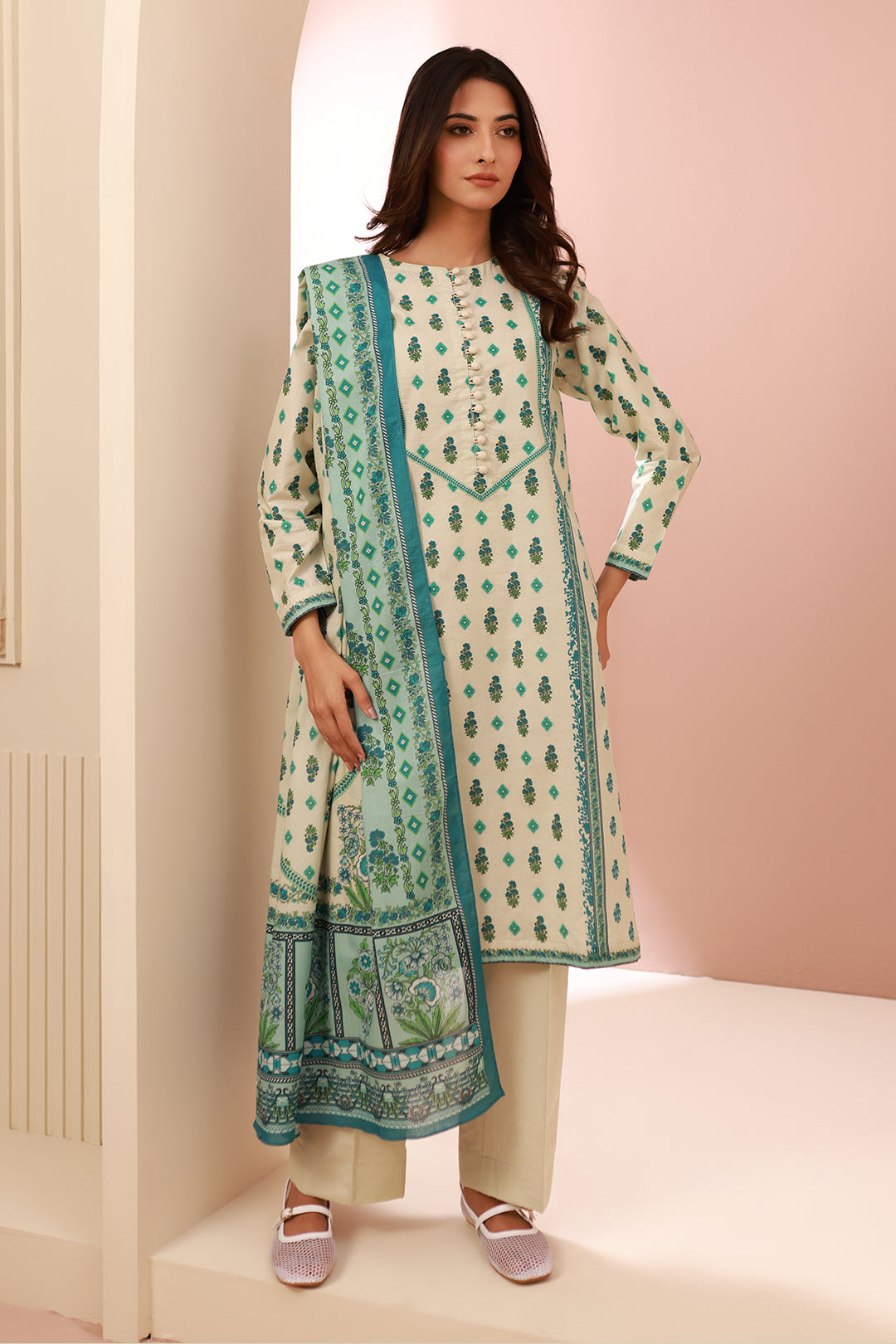 Zellbury | Unstitched 2 Piece Cambric | Shirt Dupatta - 0606 - by - Libasekhas UK - Registered Vendor of : Zellbury Women - 100% Original Designer Dresss