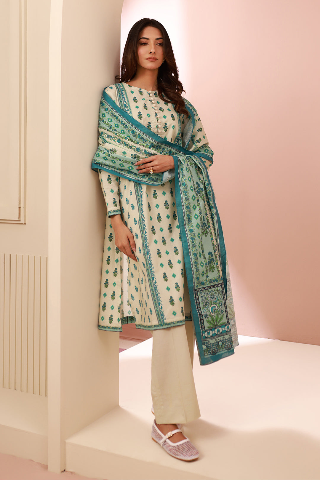 Zellbury | Unstitched 2 Piece Cambric | Shirt Dupatta - 0606 - by - Libasekhas UK - Registered Vendor of : Zellbury Women - 100% Original Designer Dresss