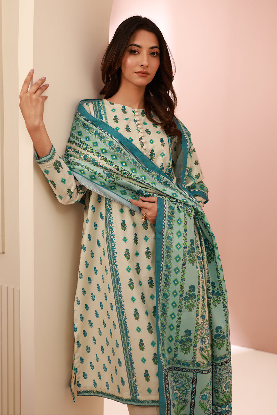 Zellbury | Unstitched 2 Piece Cambric | Shirt Dupatta - 0606 - by - Libasekhas UK - Registered Vendor of : Zellbury Women - 100% Original Designer Dresss