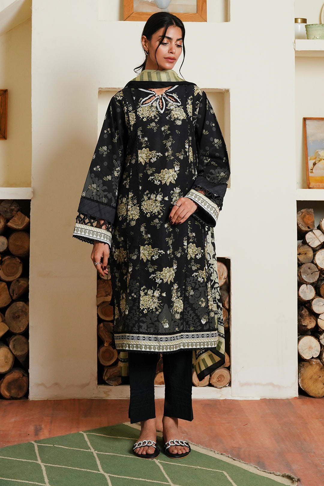 Zellbury | Unstitched 3 Piece Cambric | Shirt Shalwar Dupatta - 0036 - by - Libasekhas UK - Registered Vendor of : Zellbury Women - 100% Original Designer Dresss