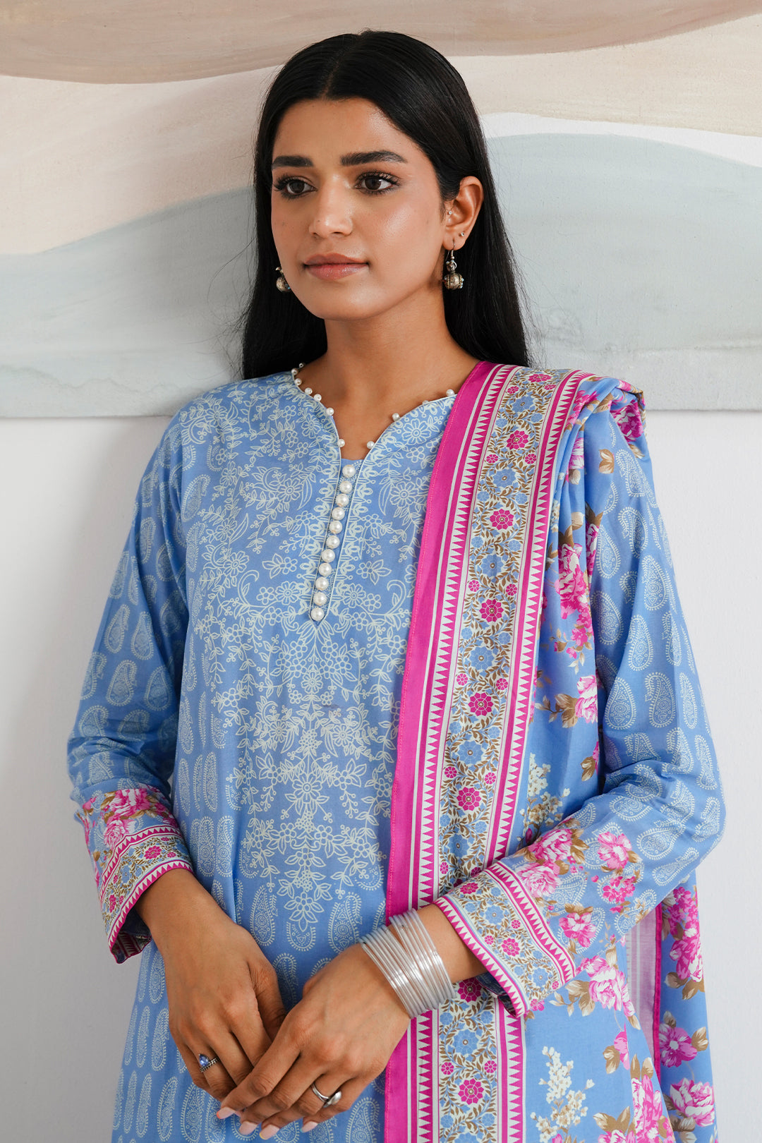 Zellbury | Unstitched 3 Piece Cambric | Shirt Shalwar Dupatta - 0039 - by - Libasekhas UK - Registered Vendor of : Zellbury Women - 100% Original Designer Dresss