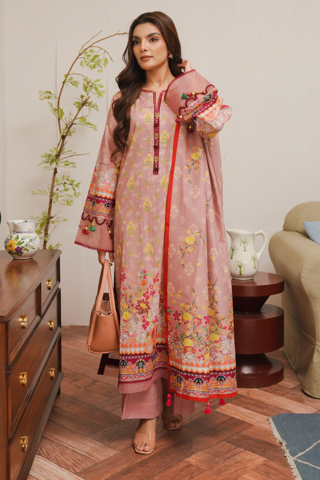 Zellbury | Unstitched 3 Piece Cambric | Shirt Shalwar Dupatta - 0041 - by - Libasekhas UK - Registered Vendor of : Zellbury Women - 100% Original Designer Dresss