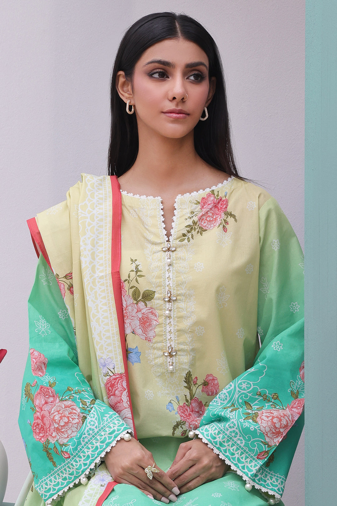 Zellbury | Unstitched 3 Piece Cambric | Shirt Shalwar Dupatta - 0043 - by - Libasekhas UK - Registered Vendor of : Zellbury Women - 100% Original Designer Dresss