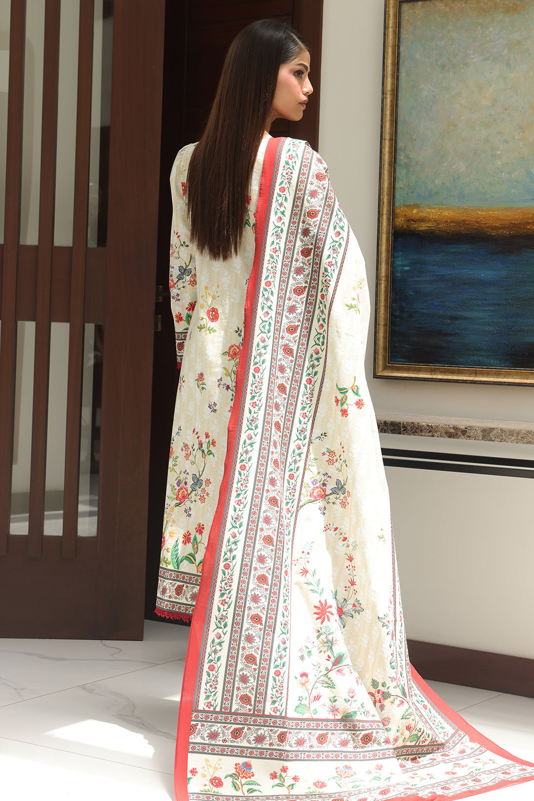 Zellbury | Unstitched 3 Piece Cambric | Shirt Shalwar Dupatta - 0044 - by - Libasekhas UK - Registered Vendor of : Zellbury Women - 100% Original Designer Dresss