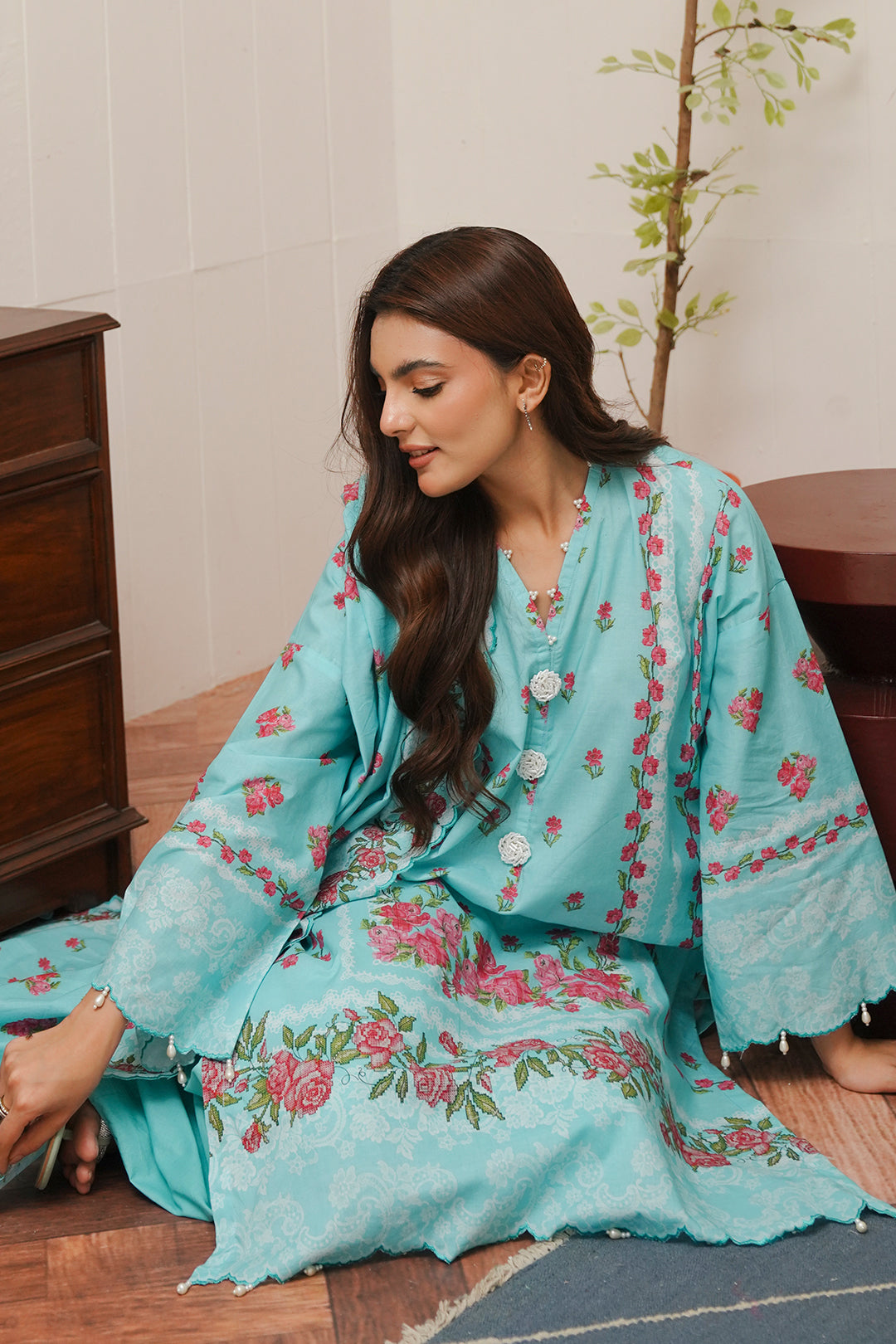 Zellbury | Unstitched 3 Piece Cambric | Shirt Shalwar Dupatta - 0122 - by - Libasekhas UK - Registered Vendor of : Zellbury Women - 100% Original Designer Dresss