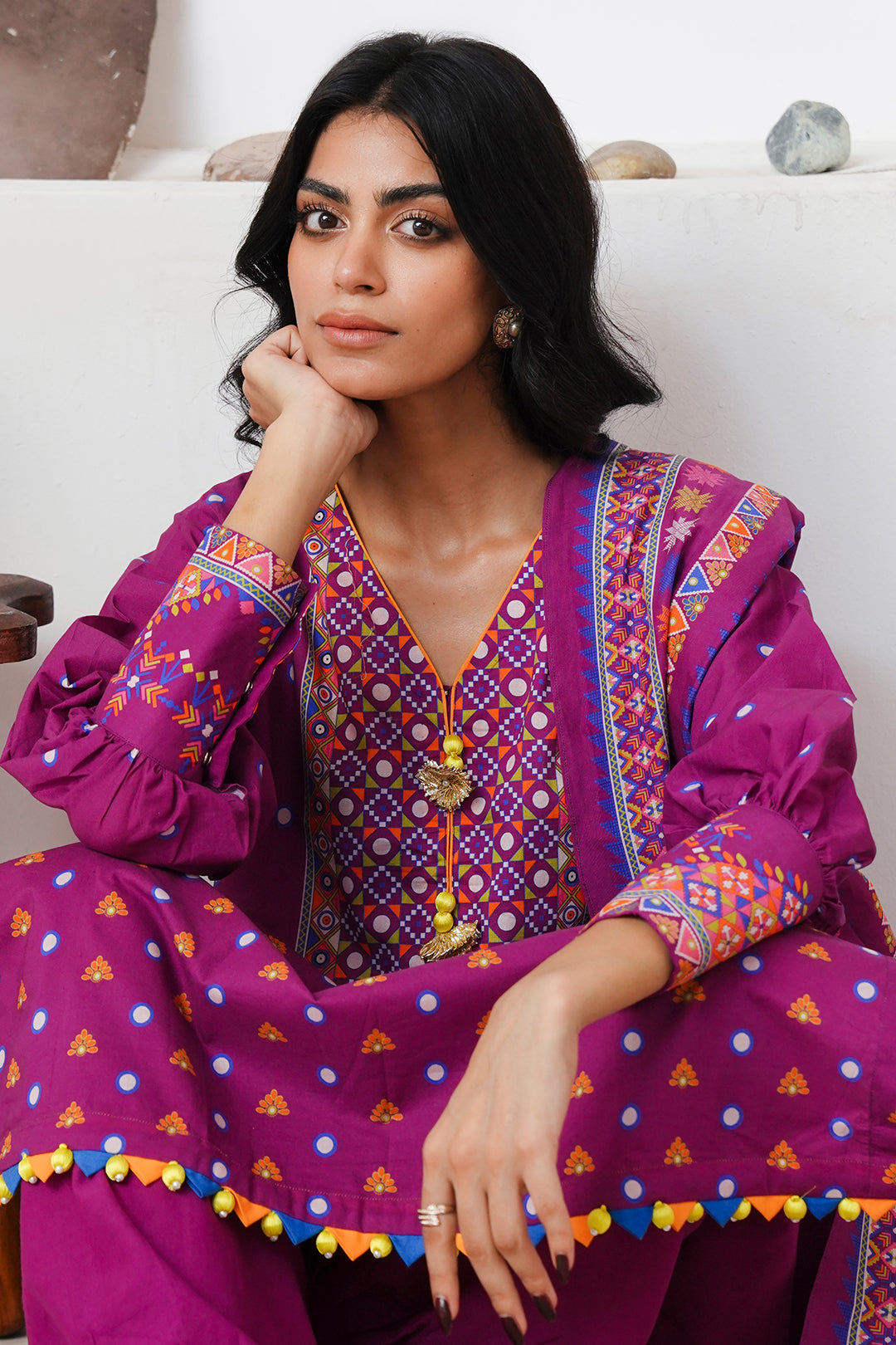 Zellbury | Unstitched 3 Piece Cambric | Shirt Shalwar Dupatta - 0124 - by - Libasekhas UK - Registered Vendor of : Zellbury Women - 100% Original Designer Dresss
