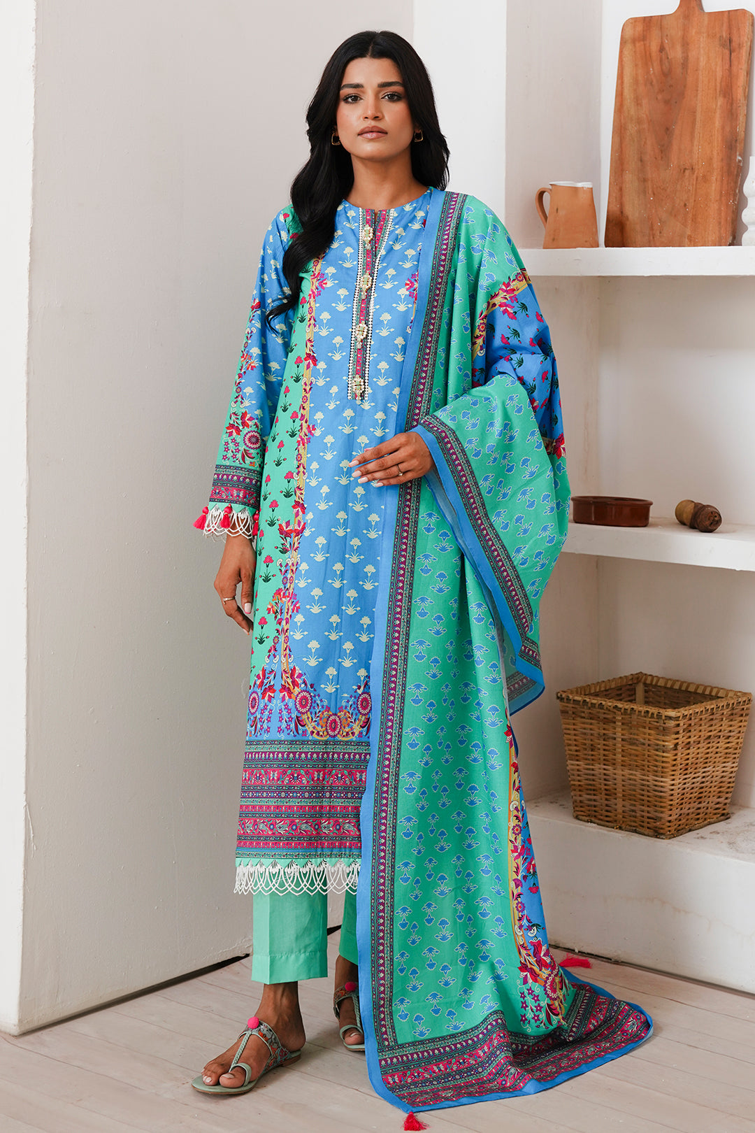 Zellbury | Unstitched 3 Piece Cambric | Shirt Shalwar Dupatta - 0126 - by - Libasekhas UK - Registered Vendor of : Zellbury Women - 100% Original Designer Dresss