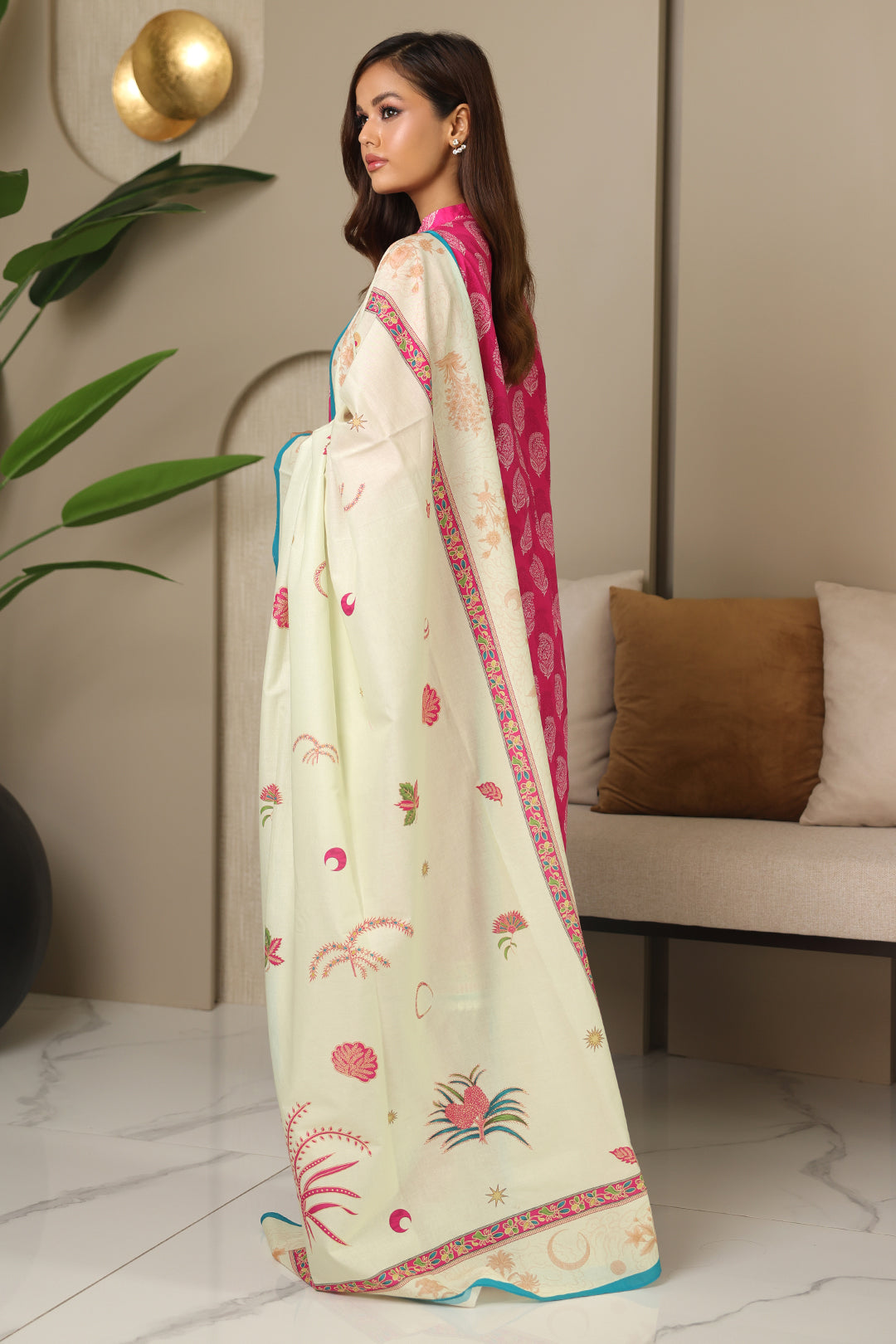 Zellbury | Unstitched 3 Piece Cambric | Shirt Shalwar Dupatta - 0129 - by - Libasekhas UK - Registered Vendor of : Zellbury Women - 100% Original Designer Dresss