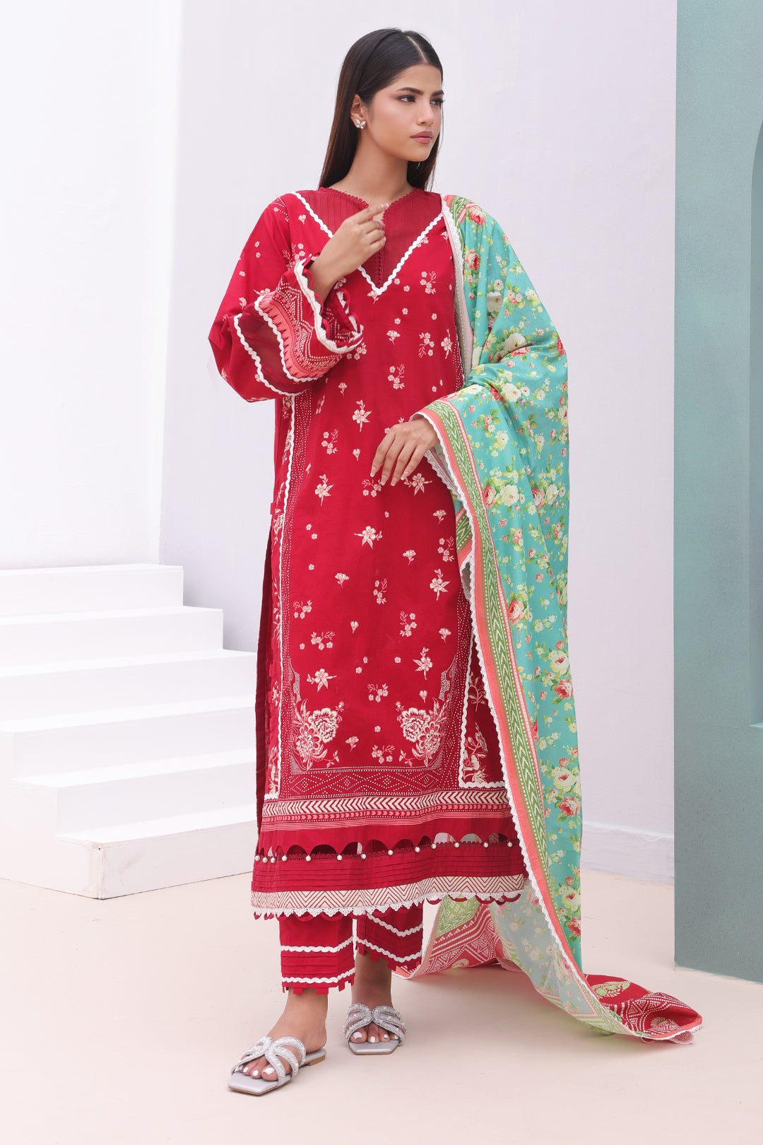 Zellbury | Unstitched 3 Piece Cambric | Shirt Shalwar Dupatta - 0136 - by - Libasekhas UK - Registered Vendor of : Zellbury Women - 100% Original Designer Dresss