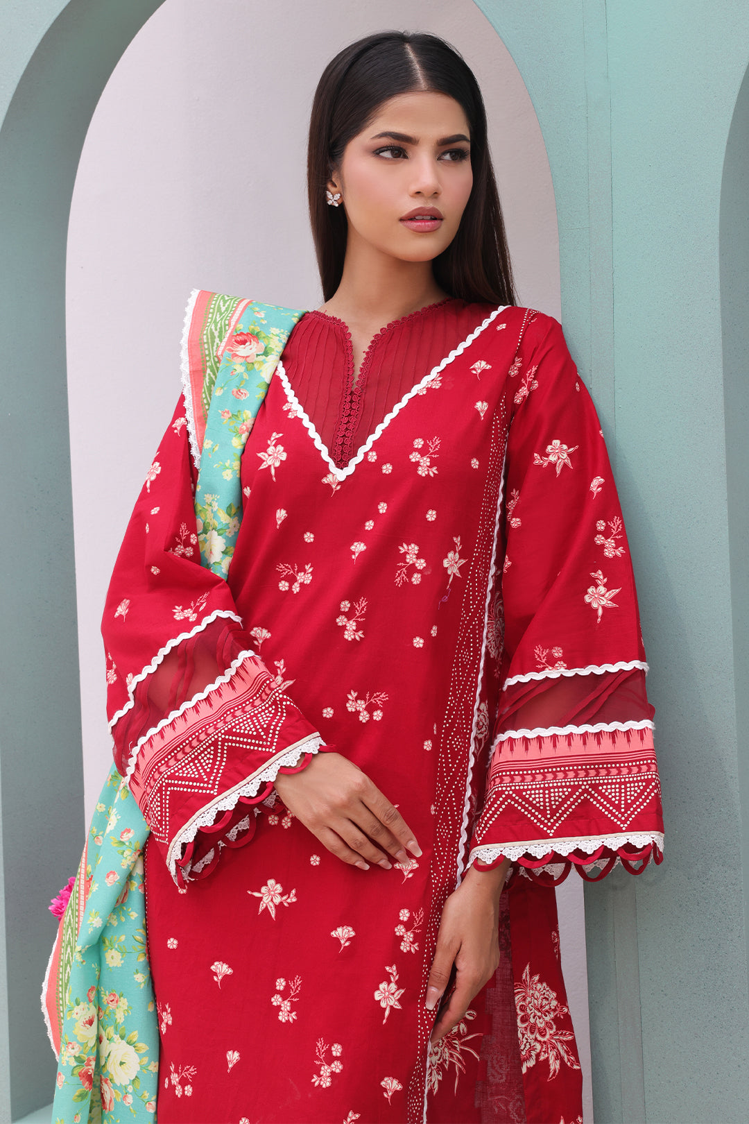 Zellbury | Unstitched 3 Piece Cambric | Shirt Shalwar Dupatta - 0136 - by - Libasekhas UK - Registered Vendor of : Zellbury Women - 100% Original Designer Dresss