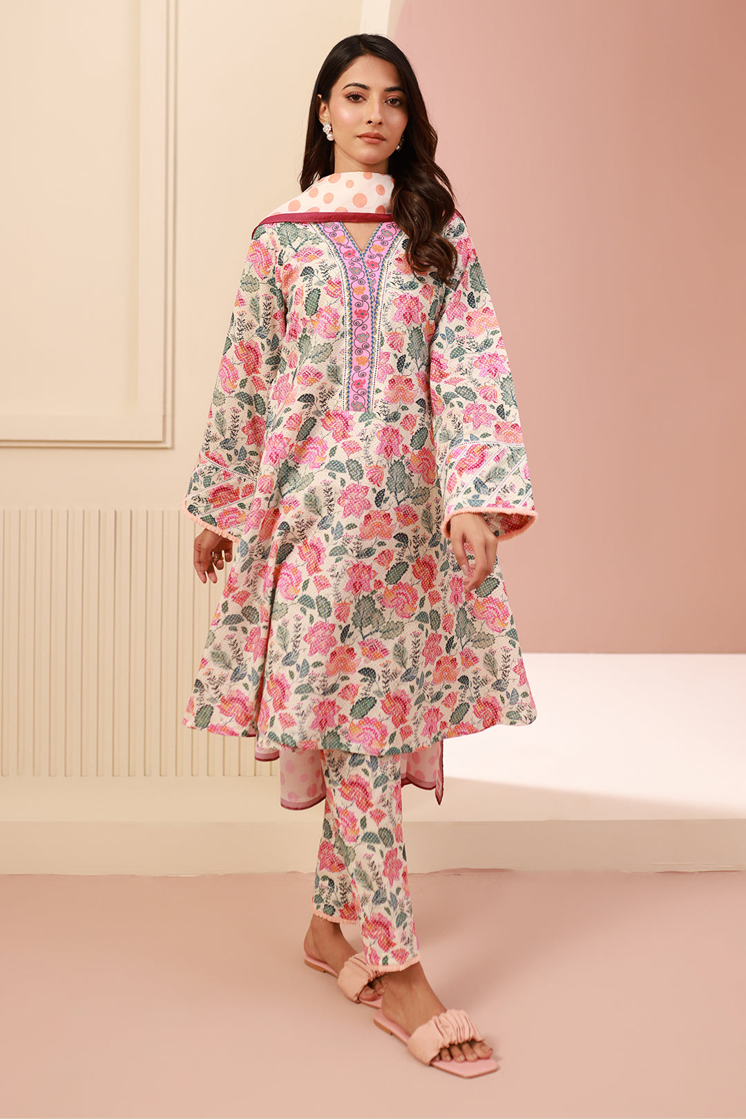 Zellbury | Unstitched 3 Piece Cambric | Shirt Shalwar Dupatta - 0640 - by - Libasekhas UK - Registered Vendor of : Zellbury Women - 100% Original Designer Dresss