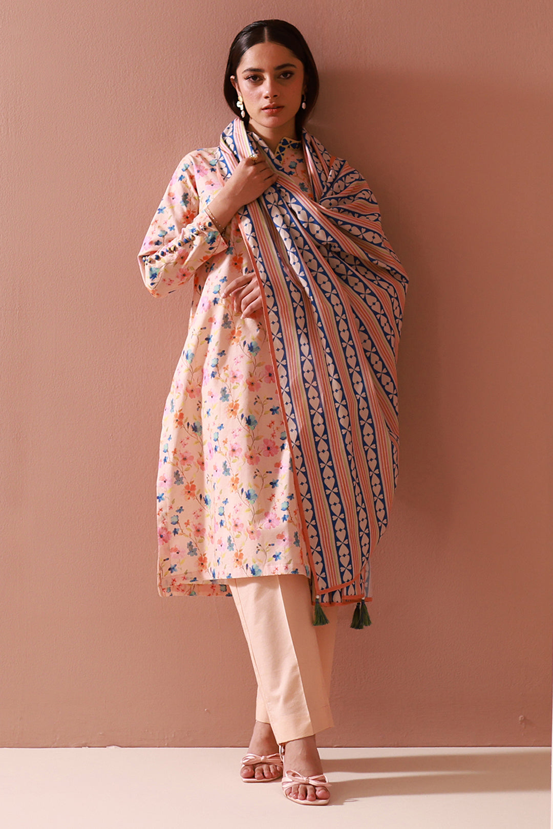 Zellbury | Unstitched 3 Piece Cambric | Shirt Shalwar Dupatta - 0664 - by - Libasekhas UK - Registered Vendor of : Zellbury Women - 100% Original Designer Dresss