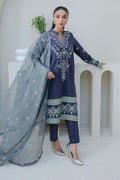 Zellbury | Unstitched 3 Piece Purple | Embroidered Shirt Shalwar Dupatta - 0300 - by - Libasekhas UK - Registered Vendor of : Zellbury Women - 100% Original Designer Dresss
