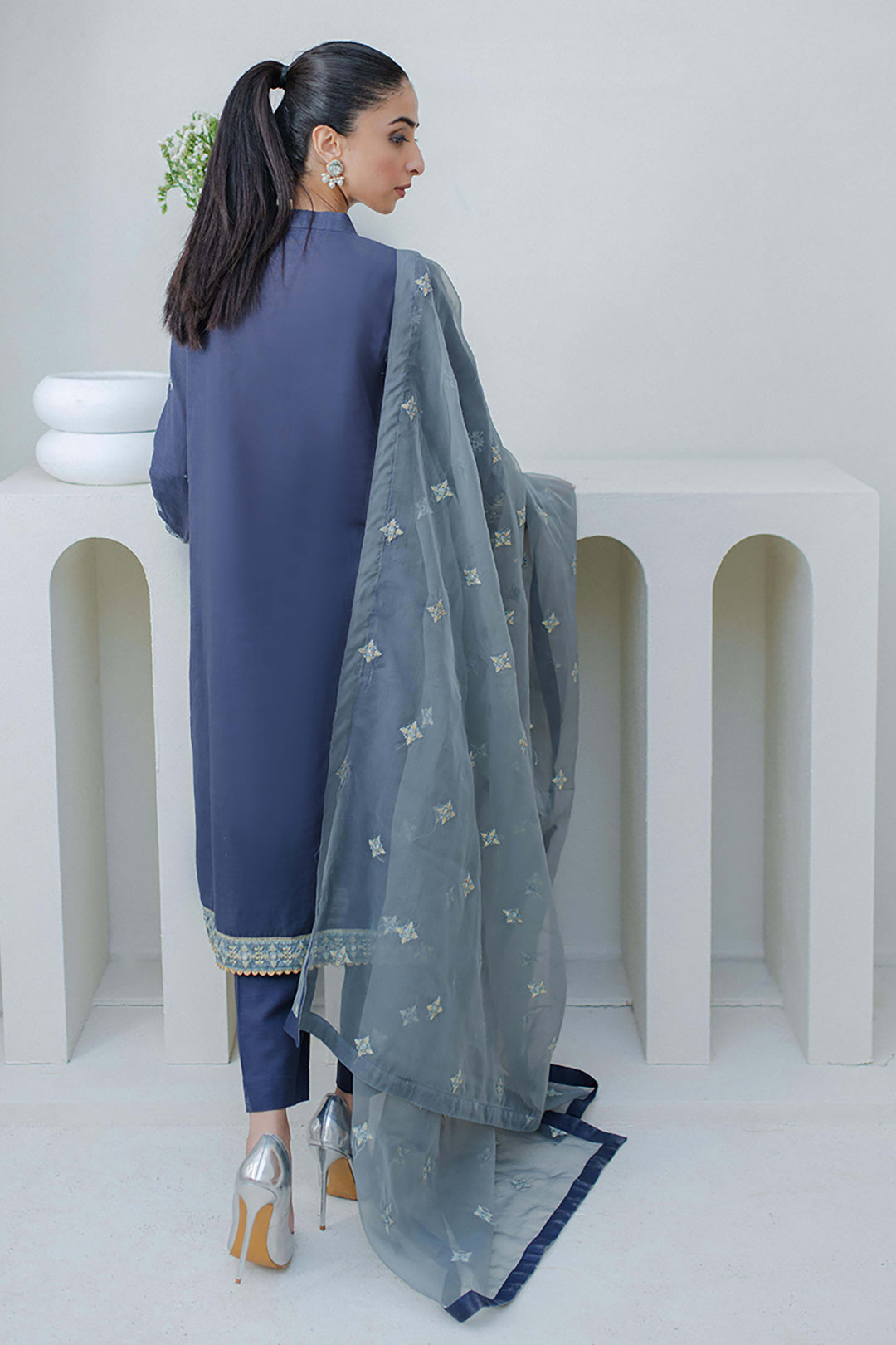 Zellbury | Unstitched 3 Piece Purple | Embroidered Shirt Shalwar Dupatta - 0300 - by - Libasekhas UK - Registered Vendor of : Zellbury Women - 100% Original Designer Dresss