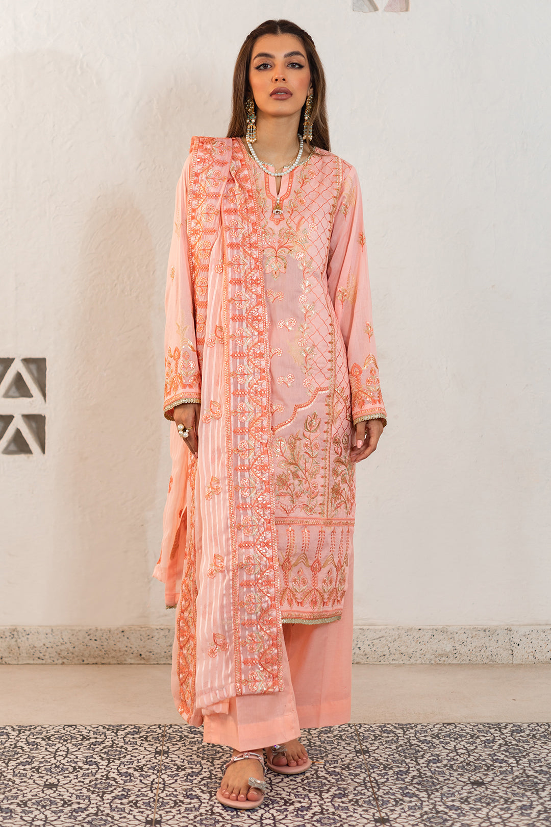 Zellbury | Unstitched 3 Piece Lawn | Embroidered Shirt Shalwar Dupatta - 0324 - by - Libasekhas UK - Registered Vendor of : Zellbury Women - 100% Original Designer Dresss