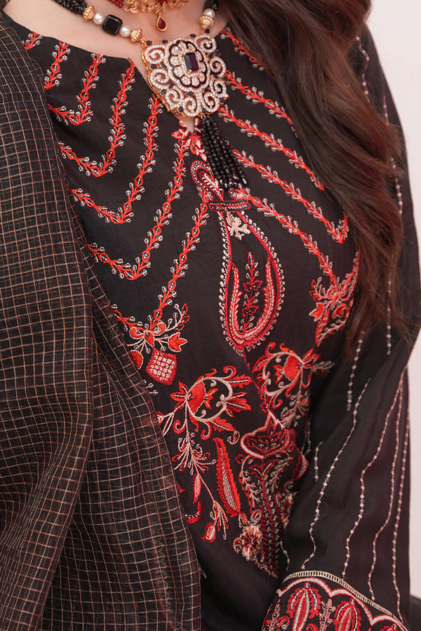 Zellbury | Unstitched 3 Piece Raw Silk | Embroidered Shirt Shalwar Dupatta - 0357 - by - Libasekhas UK - Registered Vendor of : Zellbury Women - 100% Original Designer Dresss