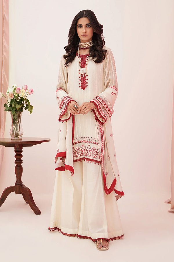Zellbury | Unstitched 3 Piece Khaddi | Embroidered Shirt Shalwar Dupatta - 0363 - by - Libasekhas UK - Registered Vendor of : Zellbury Women - 100% Original Designer Dresss