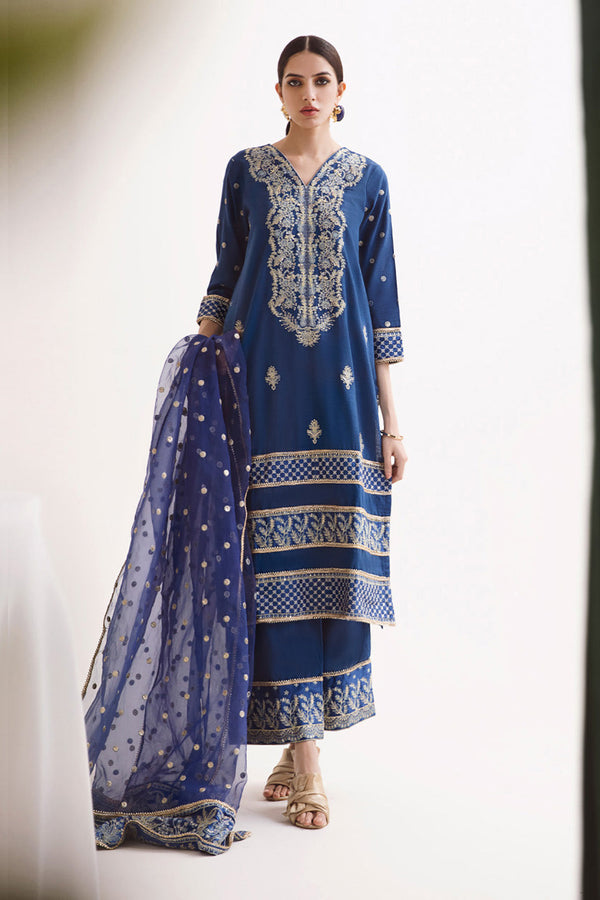 Zellbury | Unstitched 3 Piece Khaddar | Embroidered Shirt Shalwar Dupatta - 0295 - by - Libasekhas UK - Registered Vendor of : Zellbury Women - 100% Original Designer Dresss