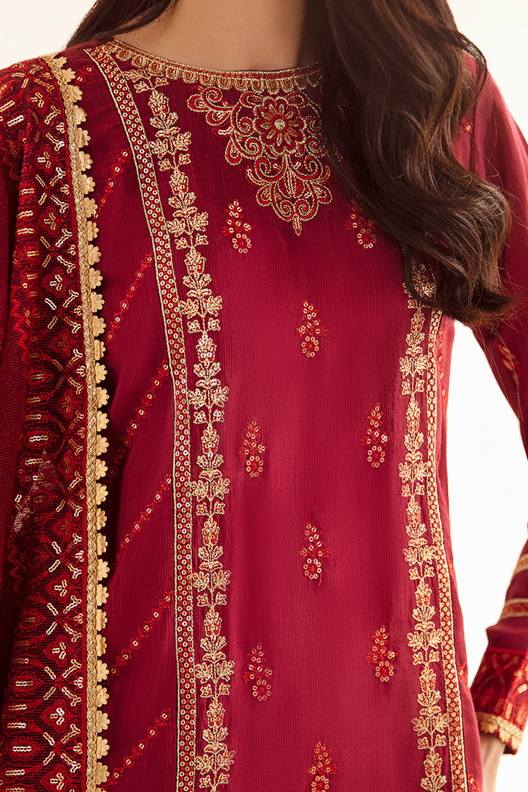Zellbury | Unstitched 3 Piece Raw Silk | Embroidered Shirt Shalwar Dupatta - 0297 - by - Libasekhas UK - Registered Vendor of : Zellbury Women - 100% Original Designer Dresss