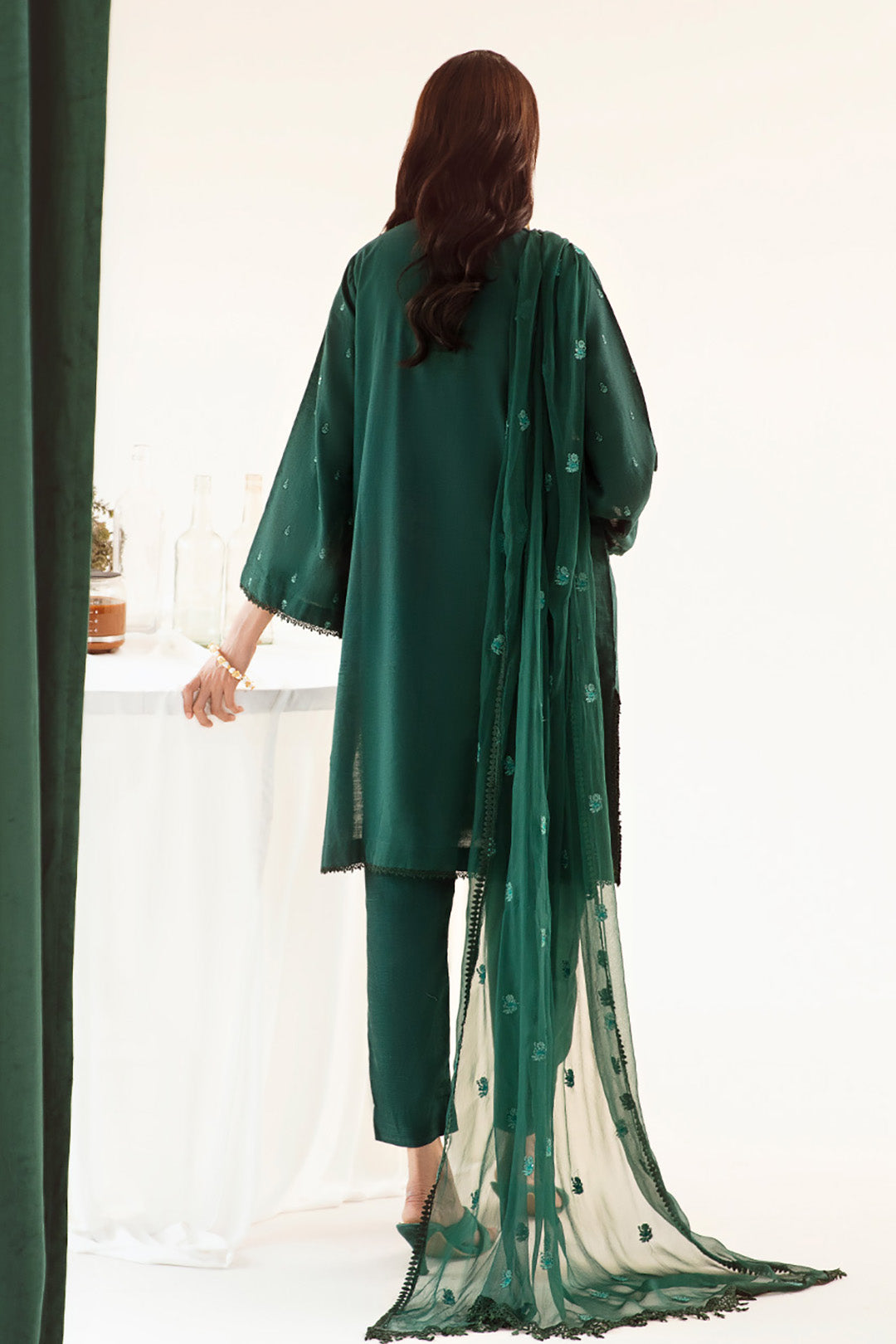 Zellbury | Unstitched 3 Piece Khaddar | Embroidered Shirt Shalwar Dupatta - 0302 - by - Libasekhas UK - Registered Vendor of : Zellbury Women - 100% Original Designer Dresss