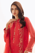 Zellbury | Unstitched 3 Piece Organza | Embroidered Shirt Shalwar Dupatta - 0303 - by - Libasekhas UK - Registered Vendor of : Zellbury Women - 100% Original Designer Dresss