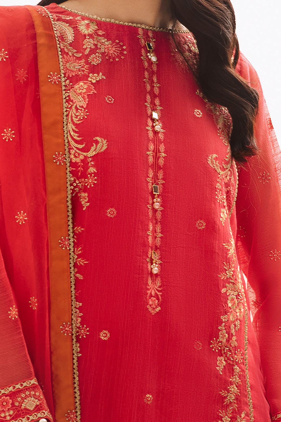 Zellbury | Unstitched 3 Piece Organza | Embroidered Shirt Shalwar Dupatta - 0303 - by - Libasekhas UK - Registered Vendor of : Zellbury Women - 100% Original Designer Dresss