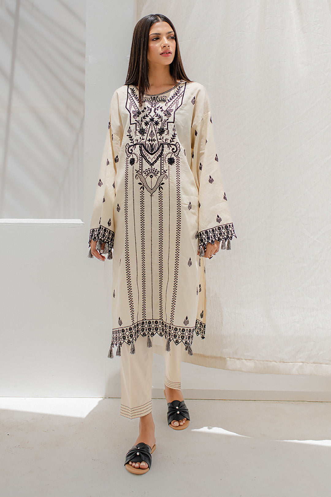 Zellbury | Unstitched 2 Piece Jacquard | Embroidered Shirt Shalwar - 0657 - by - Libasekhas UK - Registered Vendor of : Zellbury Women - 100% Original Designer Dresss