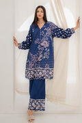Zellbury | Unstitched 2 Piece Blue | Embroidered Shirt Shalwar - 0672 - by - Libasekhas UK - Registered Vendor of : Zellbury Women - 100% Original Designer Dresss
