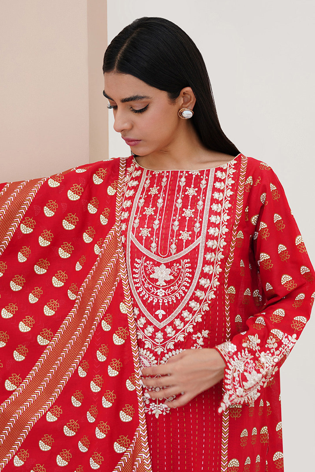 Zellbury | Unstitched 3 Piece Lawn | Embroidered Shirt Shalwar Dupatta - 0195 - by - Libasekhas UK - Registered Vendor of : Zellbury Women - 100% Original Designer Dresss