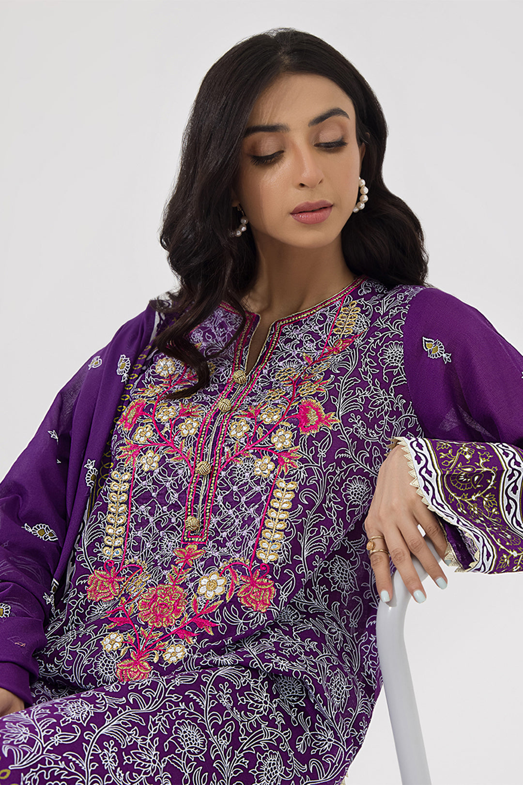 Zellbury | Unstitched 3 Piece Lawn | Embroidered Shirt Shalwar Dupatta - 0196 - by - Libasekhas UK - Registered Vendor of : Zellbury Women - 100% Original Designer Dresss