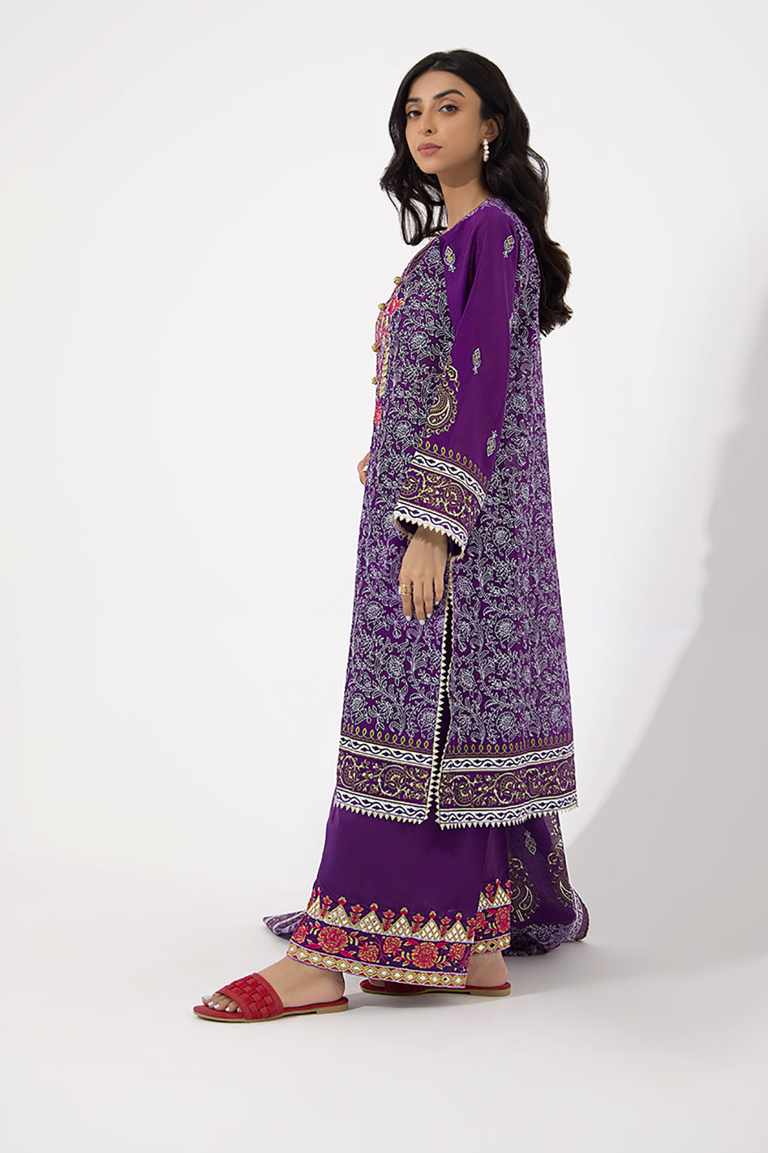 Zellbury | Unstitched 3 Piece Lawn | Embroidered Shirt Shalwar Dupatta - 0196 - by - Libasekhas UK - Registered Vendor of : Zellbury Women - 100% Original Designer Dresss