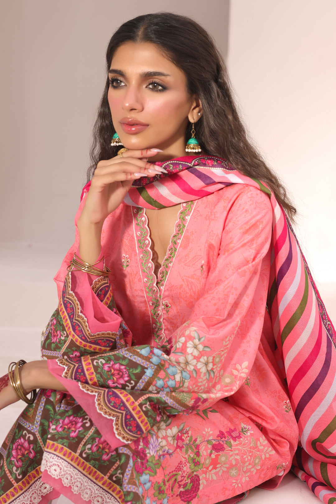Zellbury | Unstitched 2 Piece Lawn | Embroidered Shirt Dupatta - 1658 - by - Libasekhas UK - Registered Vendor of : Zellbury Women - 100% Original Designer Dresss