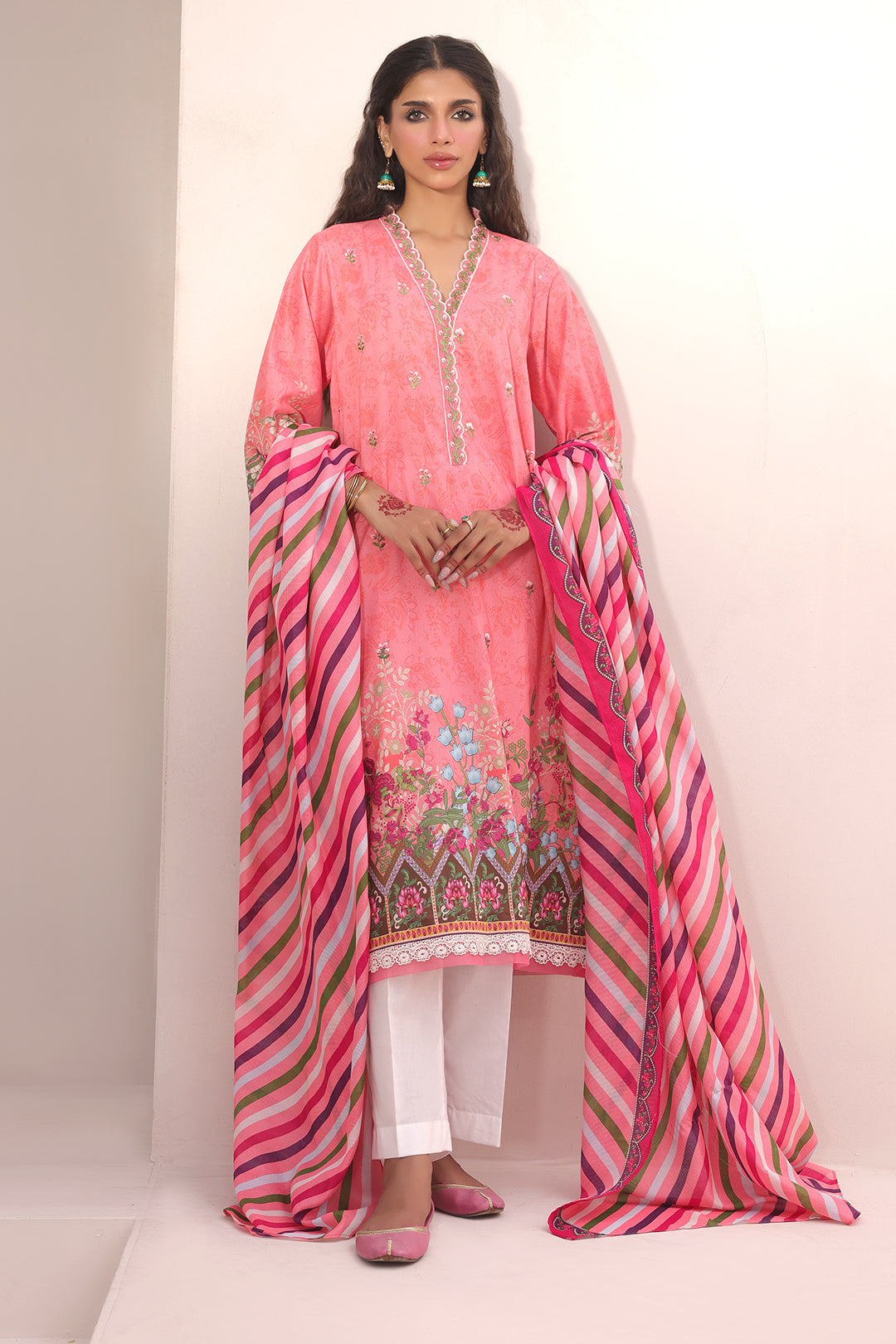 Zellbury | Unstitched 2 Piece Lawn | Embroidered Shirt Dupatta - 1658 - by - Libasekhas UK - Registered Vendor of : Zellbury Women - 100% Original Designer Dresss