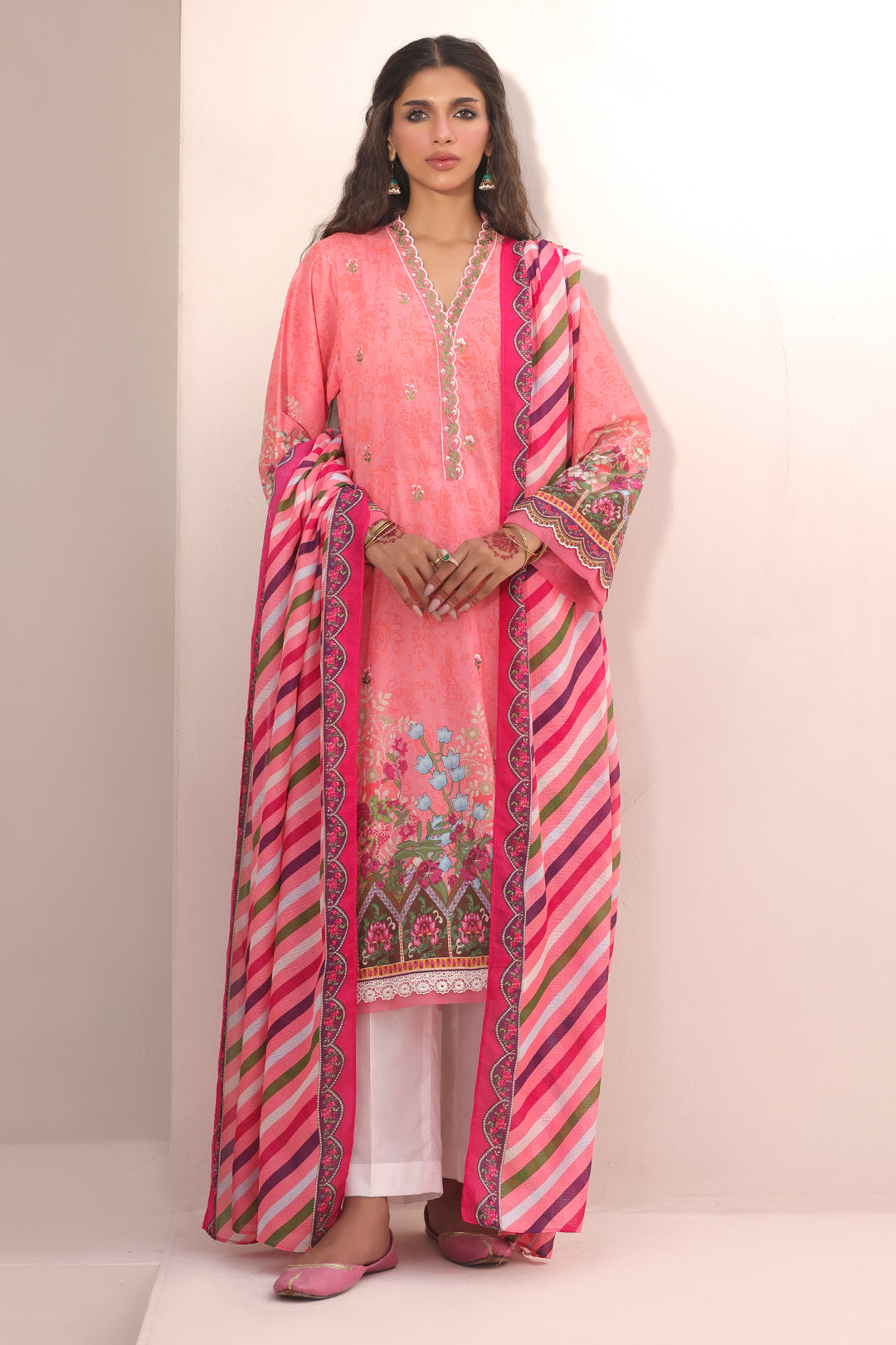 Zellbury | Unstitched 2 Piece Lawn | Embroidered Shirt Dupatta - 1658 - by - Libasekhas UK - Registered Vendor of : Zellbury Women - 100% Original Designer Dresss