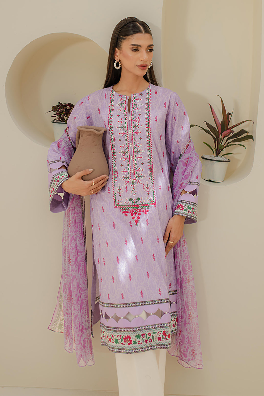 Zellbury | Unstitched 2 Piece Lawn | Embroidered Shirt Dupatta - 1659 - by - Libasekhas UK - Registered Vendor of : Zellbury Women - 100% Original Designer Dresss