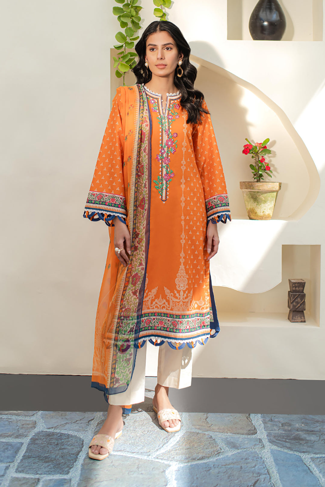Zellbury | Unstitched 2 Piece Lawn | Embroidered Shirt Dupatta - 1661 - by - Libasekhas UK - Registered Vendor of : Zellbury Women - 100% Original Designer Dresss
