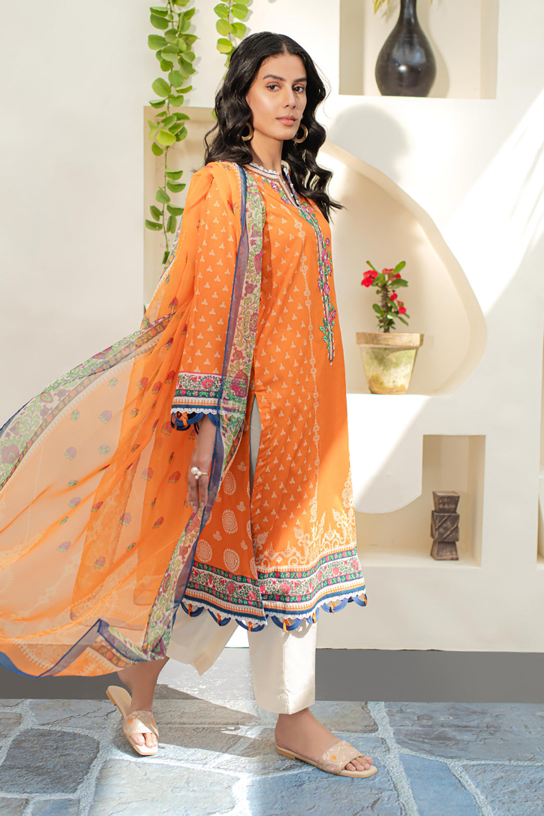 Zellbury | Unstitched 2 Piece Lawn | Embroidered Shirt Dupatta - 1661 - by - Libasekhas UK - Registered Vendor of : Zellbury Women - 100% Original Designer Dresss