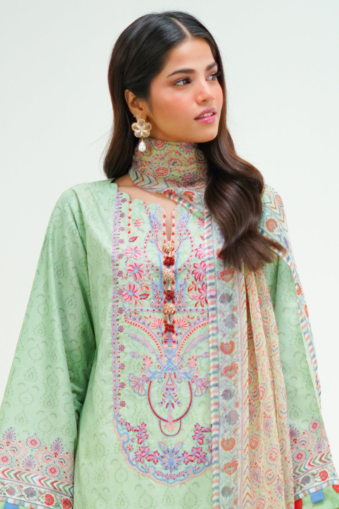 Zellbury | Unstitched 2 Piece Lawn | Embroidered Shirt Dupatta - 1715 - by - Libasekhas UK - Registered Vendor of : Zellbury Women - 100% Original Designer Dresss