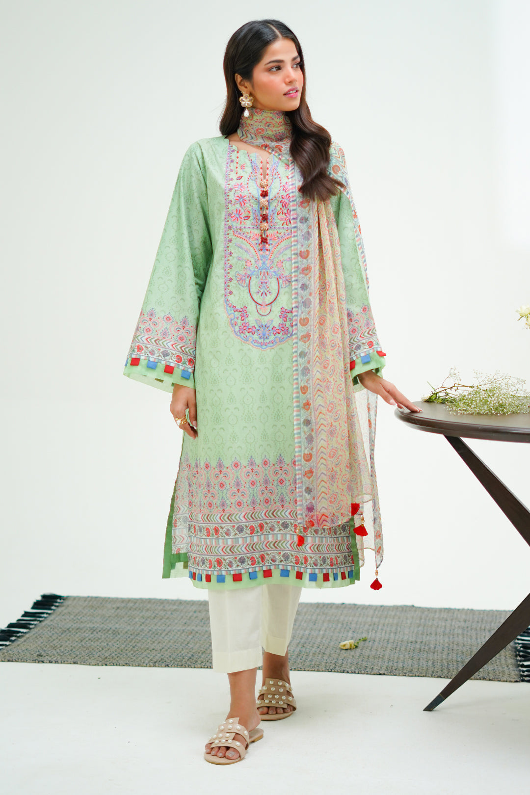 Zellbury | Unstitched 2 Piece Lawn | Embroidered Shirt Dupatta - 1715 - by - Libasekhas UK - Registered Vendor of : Zellbury Women - 100% Original Designer Dresss