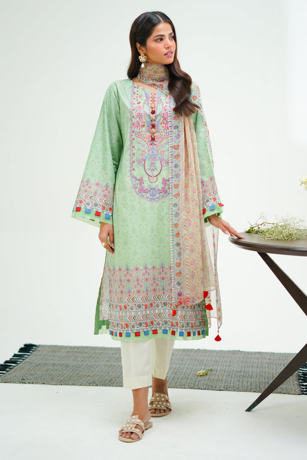 Zellbury | Unstitched 2 Piece Lawn | Embroidered Shirt Dupatta - 1715 - by - Libasekhas UK - Registered Vendor of : Zellbury Women - 100% Original Designer Dresss