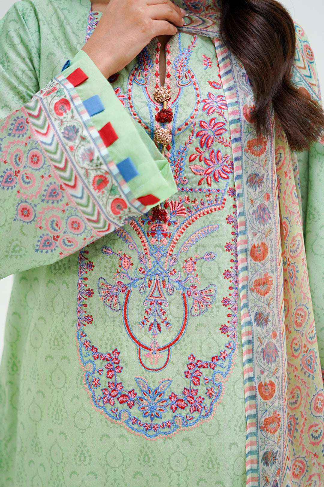 Zellbury | Unstitched 2 Piece Lawn | Embroidered Shirt Dupatta - 1715 - by - Libasekhas UK - Registered Vendor of : Zellbury Women - 100% Original Designer Dresss