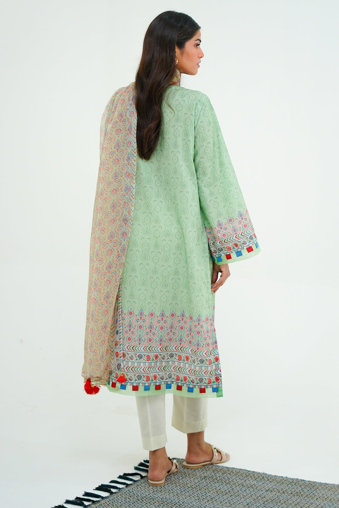Zellbury | Unstitched 2 Piece Lawn | Embroidered Shirt Dupatta - 1715 - by - Libasekhas UK - Registered Vendor of : Zellbury Women - 100% Original Designer Dresss