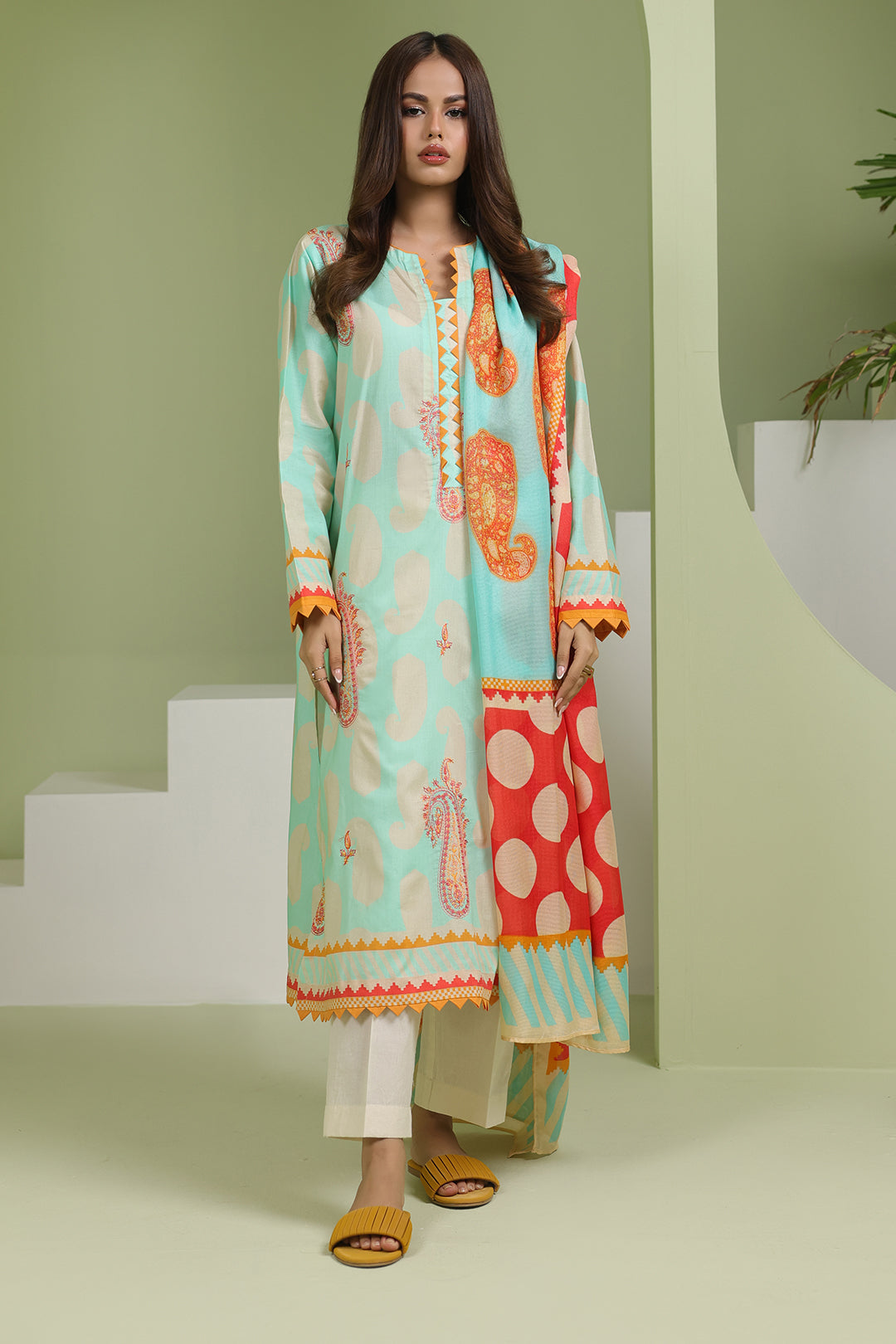 Zellbury | Unstitched 2 Piece Lawn | Embroidered Shirt Dupatta - 1716 - by - Libasekhas UK - Registered Vendor of : Zellbury Women - 100% Original Designer Dresss