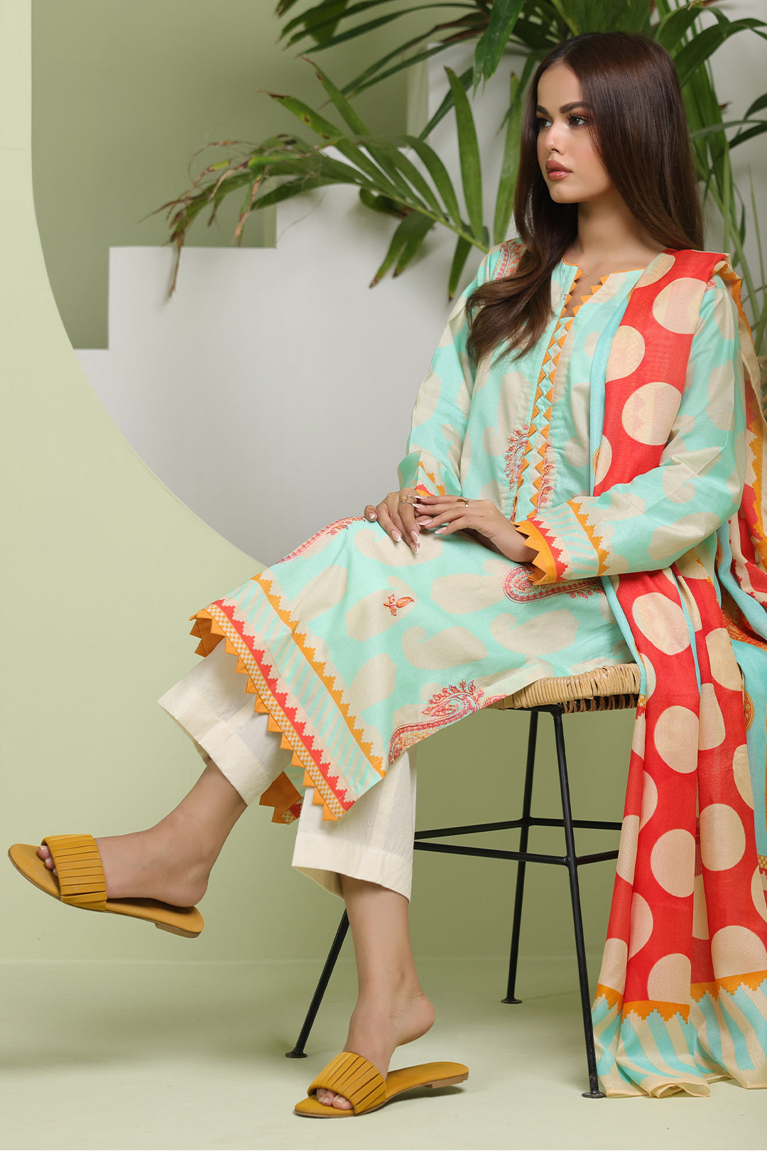 Zellbury | Unstitched 2 Piece Lawn | Embroidered Shirt Dupatta - 1716 - by - Libasekhas UK - Registered Vendor of : Zellbury Women - 100% Original Designer Dresss